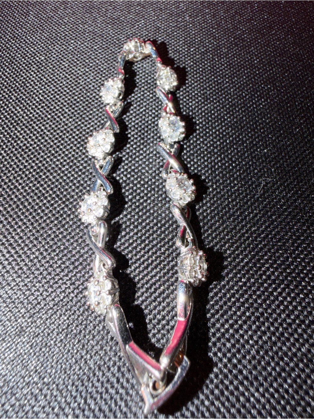 Silver-Tone Floral Crystal Bracelet - Elegant Women's Jewelry